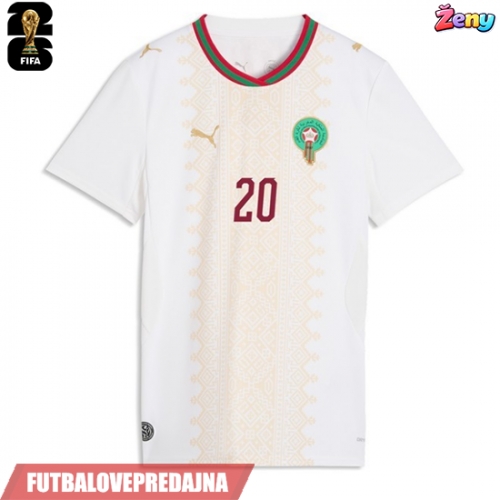 Lacne Ženy Futbalové dres Maroko Ayyoub Bouaddi #6 MS 2026 Krátky Rukáv - Preč